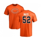 NFL Nike Chicago Bears #52 Khalil Mack Orange Name & Number Logo T-Shirt