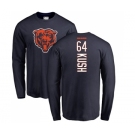 NFL Nike Chicago Bears #64 Eric Kush Navy Blue Backer Long Sleeve T-Shirt