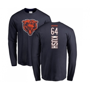NFL Nike Chicago Bears #64 Eric Kush Navy Blue Backer Long Sleeve T-Shirt