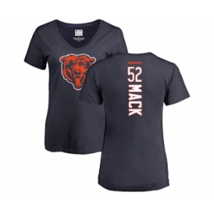 NFL Women's Nike Chicago Bears #52 Khalil Mack Navy Blue Backer T-Shirt