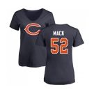 NFL Women's Nike Chicago Bears #52 Khalil Mack Navy Blue Name & Number Logo T-Shirt