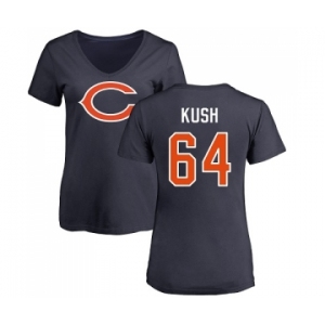 NFL Women's Nike Chicago Bears #64 Eric Kush Navy Blue Name & Number Logo T-Shirt