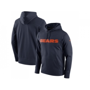 Men Chicago Bears Nike Navy Performance Circuit Wordmark Essential Pullover Hoodie