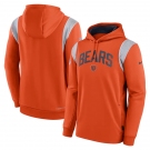 Men's Chicago Bears Orange Sideline Stack Performance Pullover Hoodie