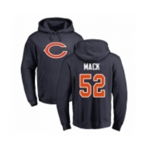 NFL Nike Chicago Bears #52 Khalil Mack Navy Blue Name & Number Logo Pullover Hoodie