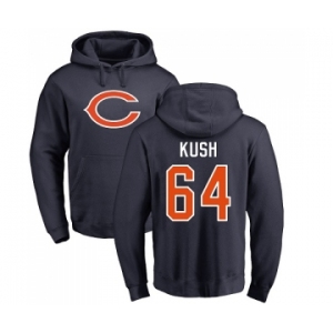 NFL Nike Chicago Bears #64 Eric Kush Navy Blue Name & Number Logo Pullover Hoodie