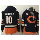 Nike Bears #10 Mitchell Trubisky Navy Blue Orange Name & Number Pullover NFL Hoodie