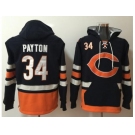 Nike Bears #34 Walter Payton Navy Blue Orange Name & Number Pullover NFL Hoodie