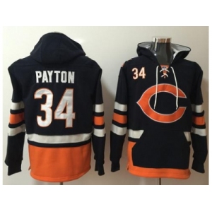 Nike Bears #34 Walter Payton Navy Blue Orange Name & Number Pullover NFL Hoodie