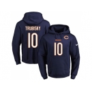 Nike Chicago Bears #10 Mitchell Trubisky Navy Blue Name & Number Pullover NFL Hoodie