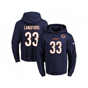 Nike Chicago Bears #33 Jeremy Langford Navy Blue Name & Number Pullover NFL Hoodie