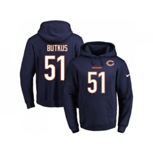 Nike Chicago Bears #51 Dick Butkus Navy Blue Name & Number Pullover NFL Hoodie