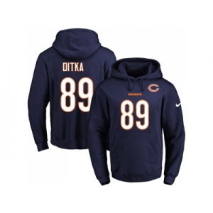 Nike Chicago Bears #89 Mike Ditka Navy Blue Name & Number Pullover NFL Hoodie