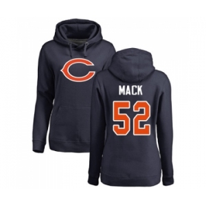 NFL Women's Nike Chicago Bears #52 Khalil Mack Navy Blue Name & Number Logo Pullover Hoodie