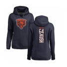 NFL Women's Nike Chicago Bears #64 Eric Kush Navy Blue Backer Pullover Hoodie