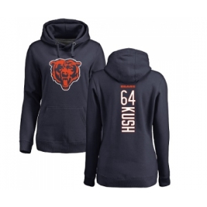 NFL Women's Nike Chicago Bears #64 Eric Kush Navy Blue Backer Pullover Hoodie