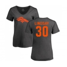 NFL Women's Nike Denver Broncos #30 Phillip Lindsay Ash One Color T-Shirt