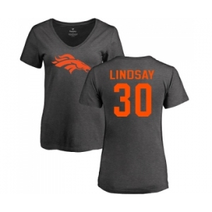 NFL Women's Nike Denver Broncos #30 Phillip Lindsay Ash One Color T-Shirt
