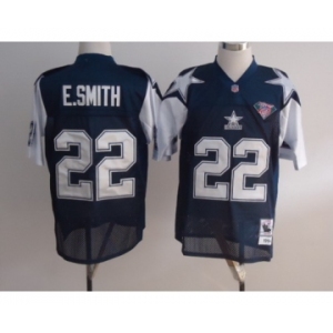 Dallas Cowboys #22 Emmitt Smith Blue Thanksgiving 75TH Throwback Jersey