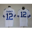 nfl dallas cowboys #12 staubach m&n white