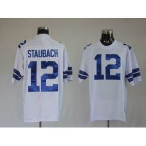 nfl dallas cowboys #12 staubach m&n white