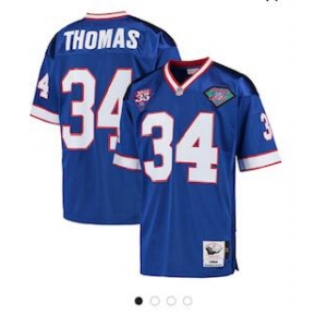 Men Reebok Buffalo Bills #34 Thomas blue M&N NFL Jersey