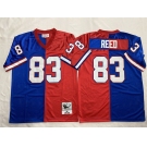 Men's Buffalo Bills #83 Andre Reed Blue Red Splite Throwback Stitched Jersey