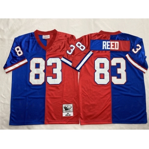 Men's Buffalo Bills #83 Andre Reed Blue Red Splite Throwback Stitched Jersey