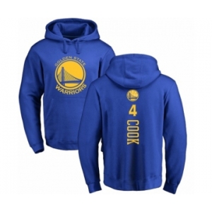 NBA Nike Golden State Warriors #4 Quinn Cook Royal Blue Backer Pullover Hoodie