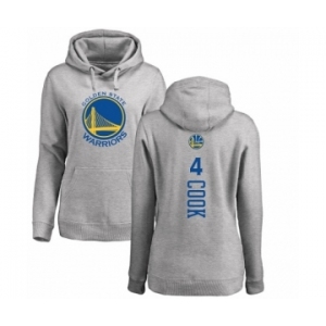 NBA Women's Nike Golden State Warriors #4 Quinn Cook Ash Backer Pullover Hoodie