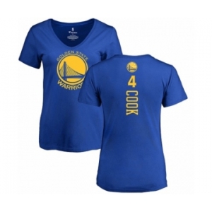 NBA Women's Nike Golden State Warriors #4 Quinn Cook Royal Blue Backer T-Shirt