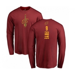 NBA Nike Cleveland Cavaliers #9 Channing Frye Maroon Backer Long Sleeve T-Shirt