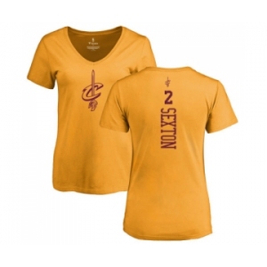 NBA Women's Nike Cleveland Cavaliers #2 Collin Sexton Gold One Color Backer Slim-Fit V-Neck T-Shirt