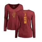 NBA Women's Nike Cleveland Cavaliers #2 Collin Sexton Maroon Backer Long Sleeve T-Shirt
