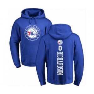 Basketball Philadelphia 76ers #0 Josh Richardson Royal Blue Backer Pullover Hoodie