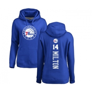 NBA Women's Nike Philadelphia 76ers #14 Shake Milton Royal Blue Backer Pullover Hoodie
