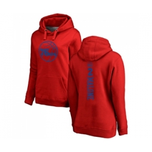 NBA Women's Nike Philadelphia 76ers #2 Moses Malone Red One Color Backer Pullover Hoodie