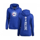 NBA Women's Nike Philadelphia 76ers #2 Moses Malone Royal Blue Backer Pullover Hoodie