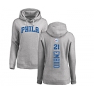 NBA Women's Nike Philadelphia 76ers #21 Joel Embiid Ash Backer Pullover Hoodie