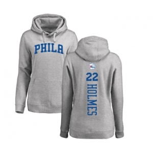 NBA Women's Nike Philadelphia 76ers #22 Richaun Holmes Ash Backer Pullover Hoodie