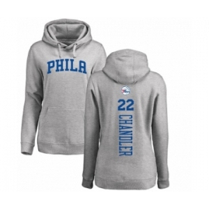 NBA Women's Nike Philadelphia 76ers #22 Wilson Chandler Ash Backer Pullover Hoodie