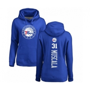 NBA Women's Nike Philadelphia 76ers #31 Mike Muscala Royal Blue Backer Pullover Hoodie