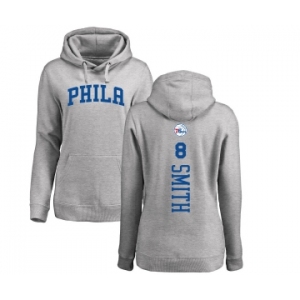 NBA Women's Nike Philadelphia 76ers #8 Zhaire Smith Ash Backer Pullover Hoodie