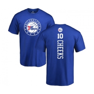 NBA Nike Philadelphia 76ers #10 Maurice Cheeks Royal Blue Backer T-Shirt