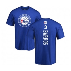 NBA Nike Philadelphia 76ers #3 Dana Barros Royal Blue Backer T-Shirt