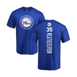 NBA Nike Philadelphia 76ers #35 Clarence Weatherspoon Royal Blue Backer T-Shirt