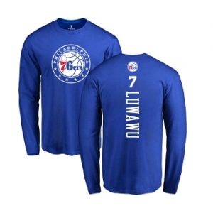NBA Nike Philadelphia 76ers #7 Timothe Luwawu Royal Blue Backer Long Sleeve T-Shirt