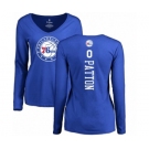 NBA Women's Nike Philadelphia 76ers #0 Justin Patton Royal Blue Backer Long Sleeve T-Shirt