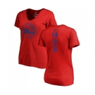 NBA Women's Nike Philadelphia 76ers #14 Shake Milton Red One Color Backer Slim-Fit V-Neck T-Shirt