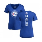 NBA Women's Nike Philadelphia 76ers #14 Shake Milton Royal Blue Backer T-Shirt